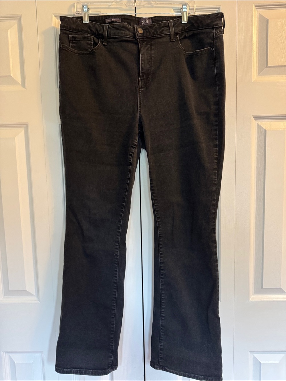 NYDJ Barbara Black Bootcut Jeans — Classic Stretch Denim